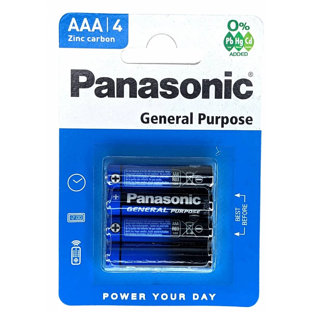 Piles Panasonic AAA LR3 1.5V – Pack de 4/电池/4pc
